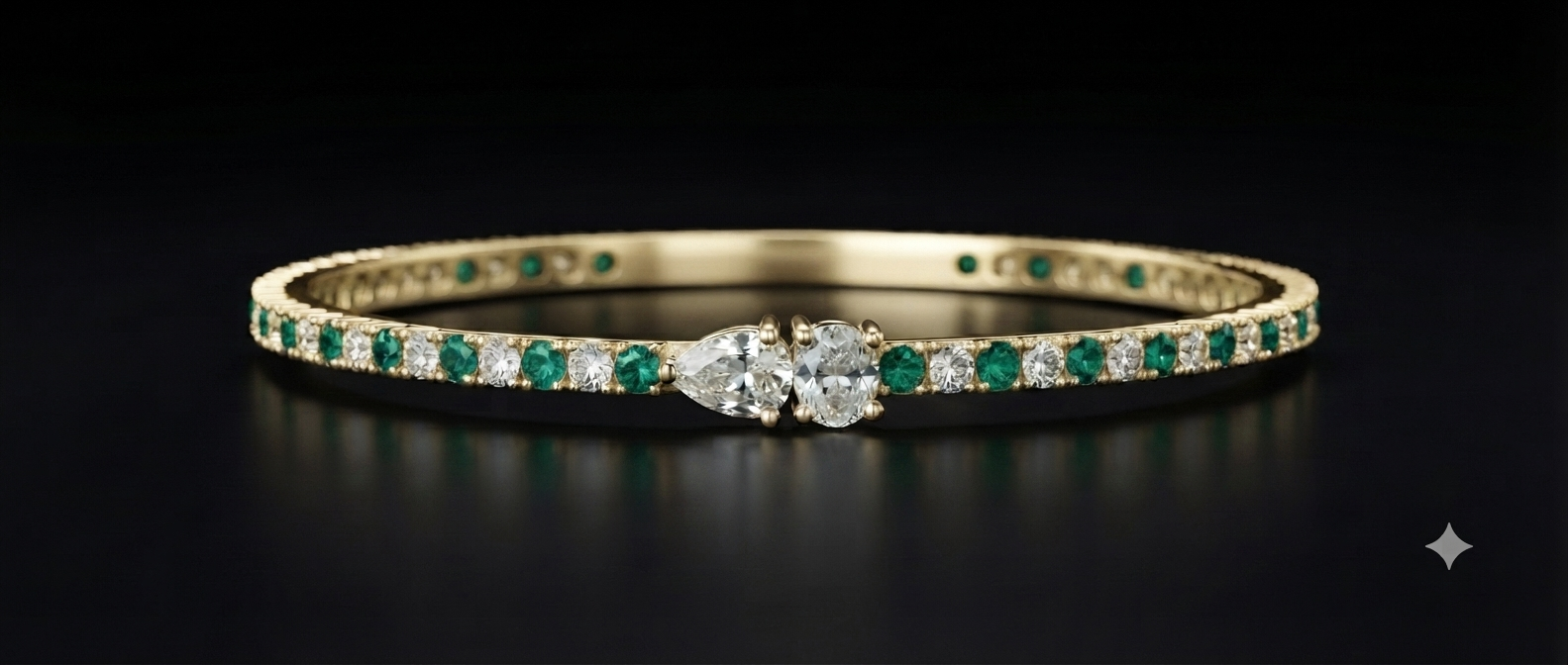 Alternating Emerald Bracelet