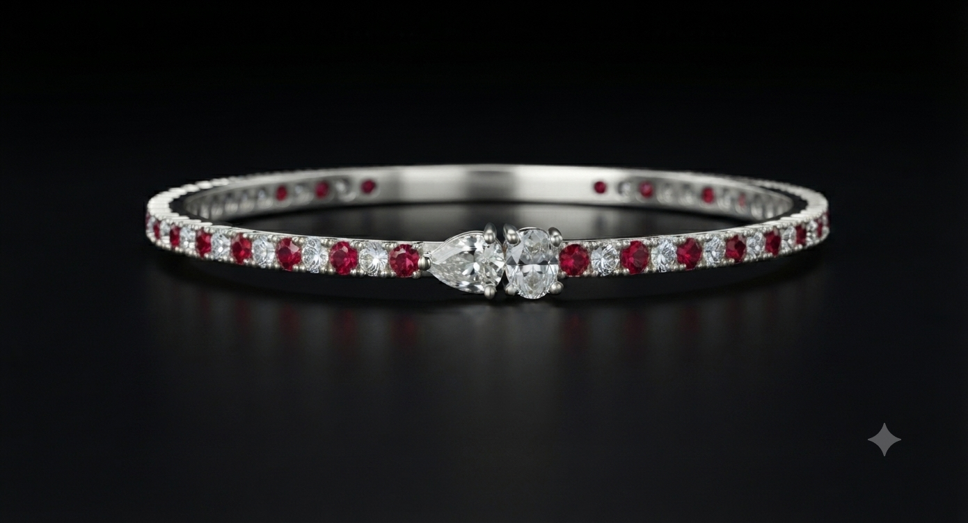 Alternating Ruby Bracelet
