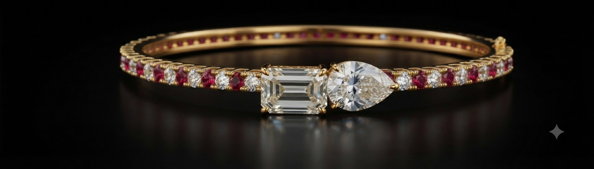 Emerald & Pear Ruby Bracelet