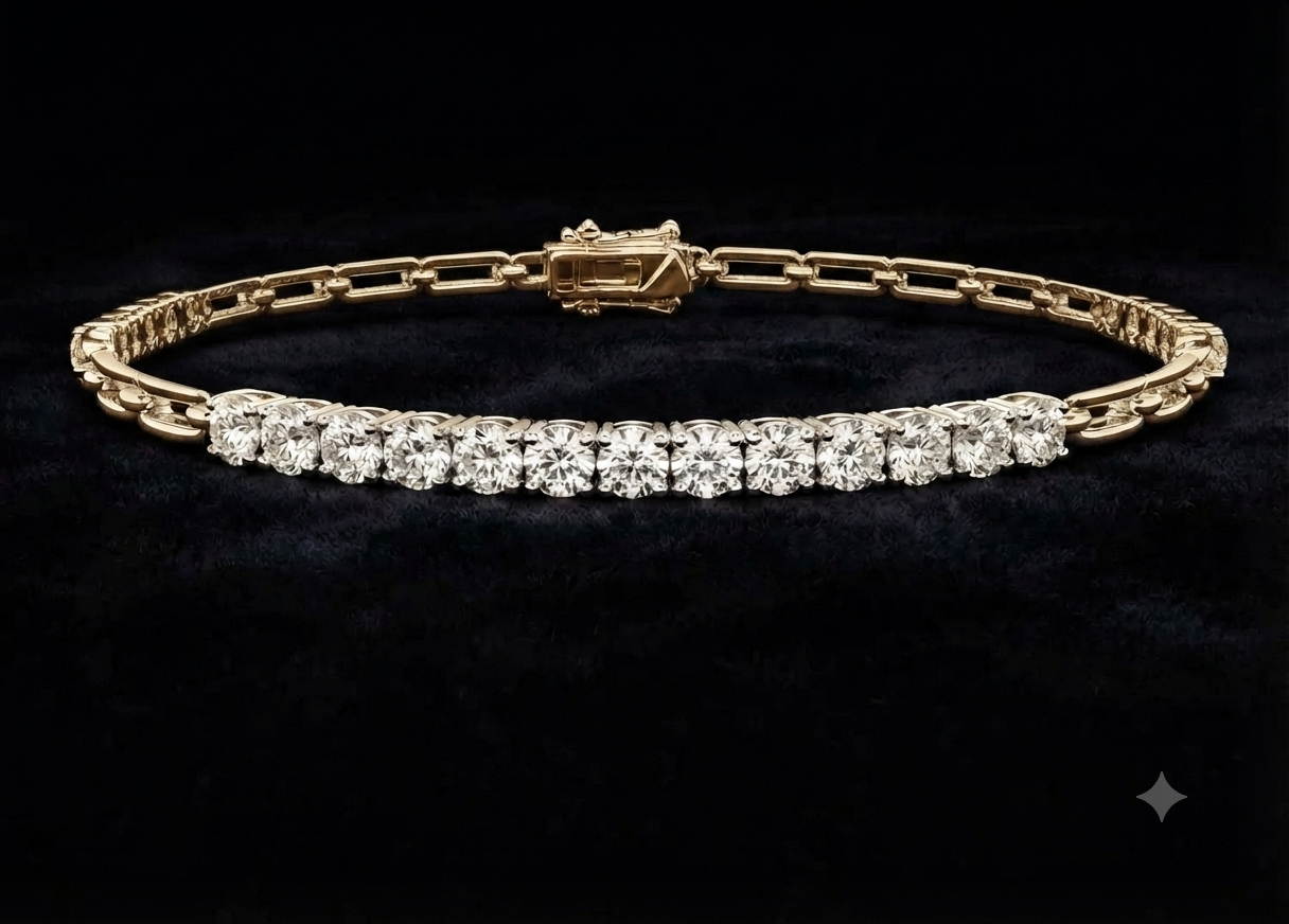 Paper Clip Bracelet (Yellow Gold)