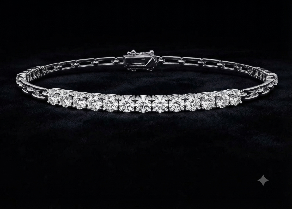 Paper Clip Bracelet (White Gold)