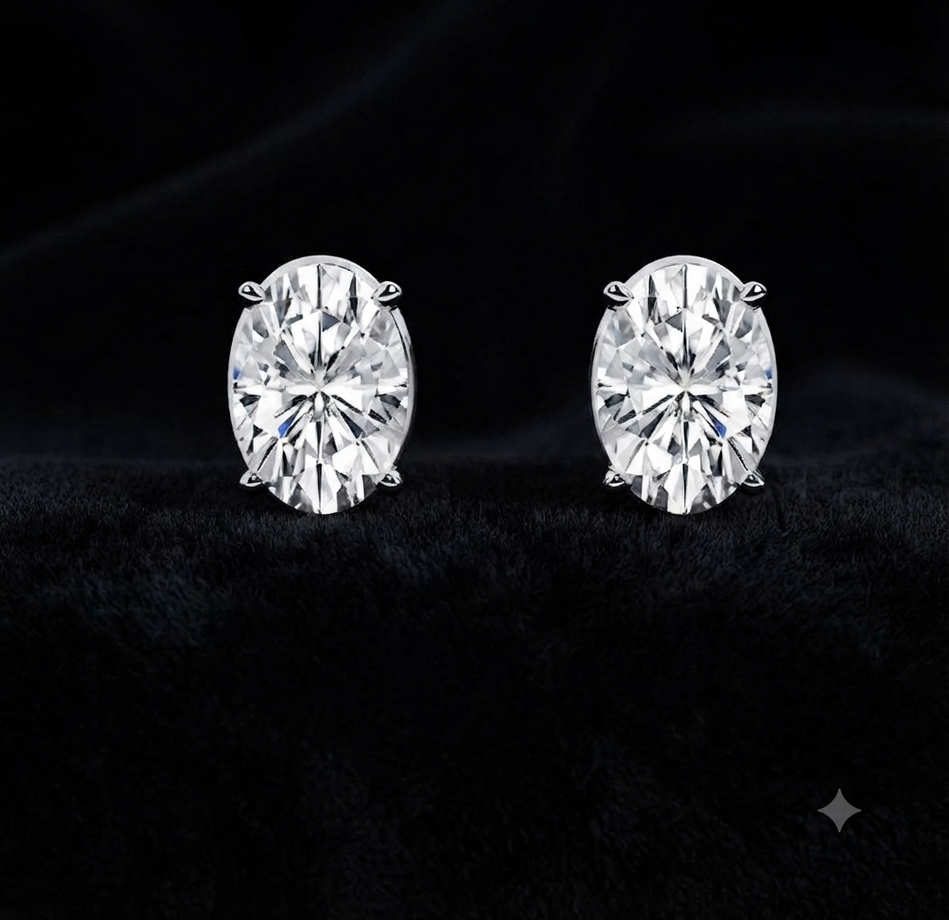 Oval Stud Earrings